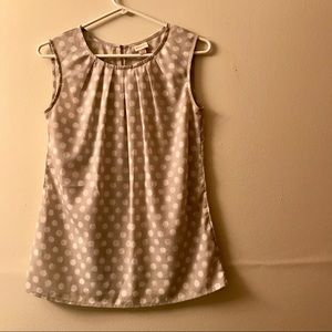 Merona Grey and White Dot Polyester Dress Tank Top
